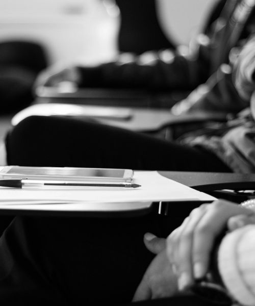 Young people in a classroom.