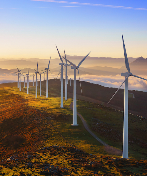 Windmills on top of a hill
