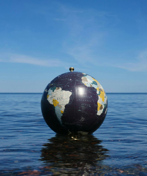 Globe on water