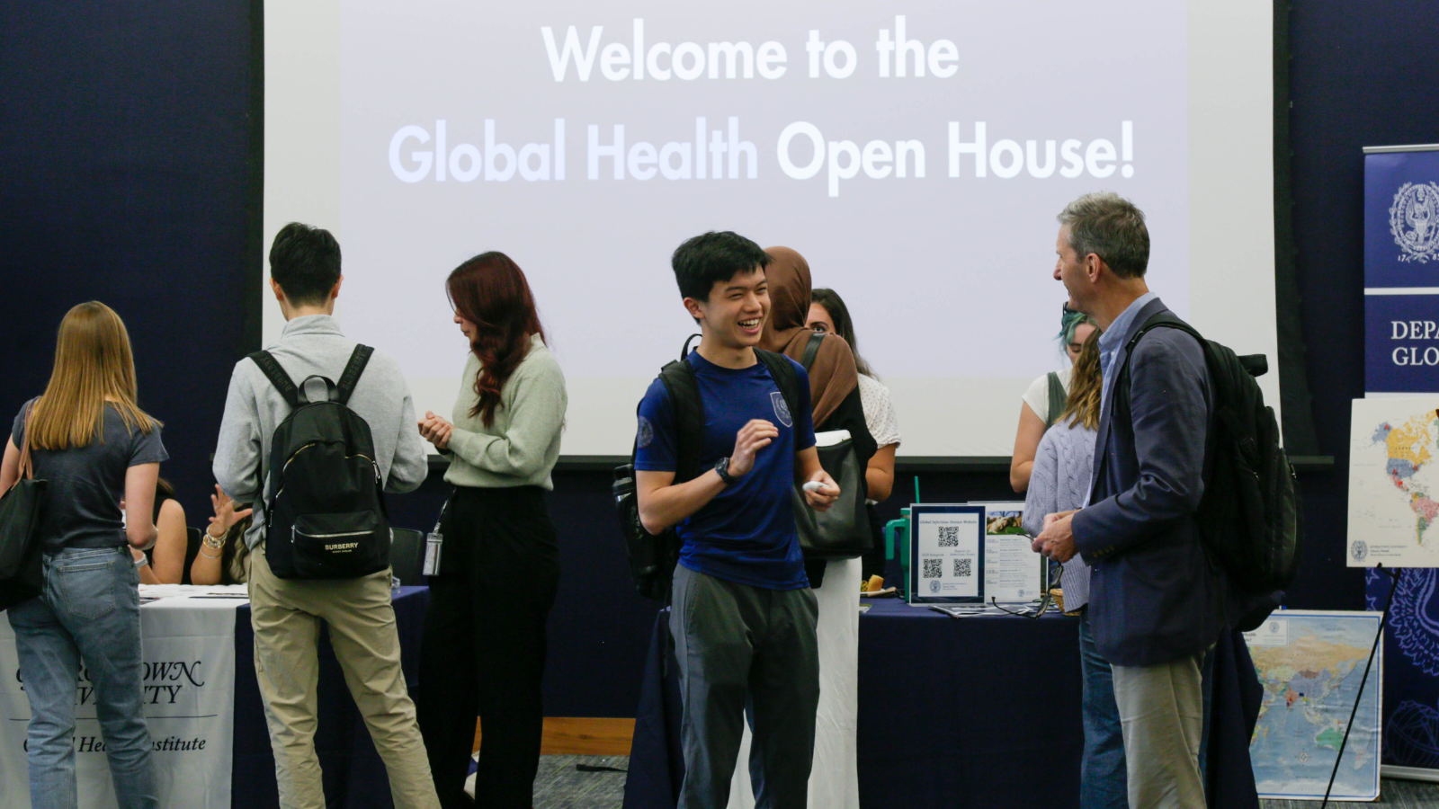 A group of people gathering