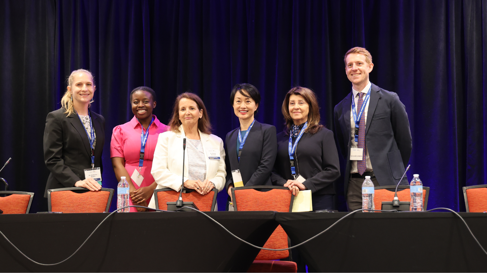 (From left) Panelists for Innovations in Interdisciplinary Global Education: Stolarz, Ato, Biernacki, and Bouey, with co-moderators Kosko and Johnson.