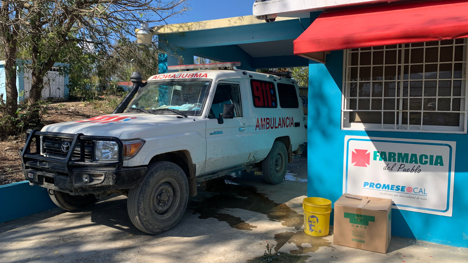 A truck near a clinic