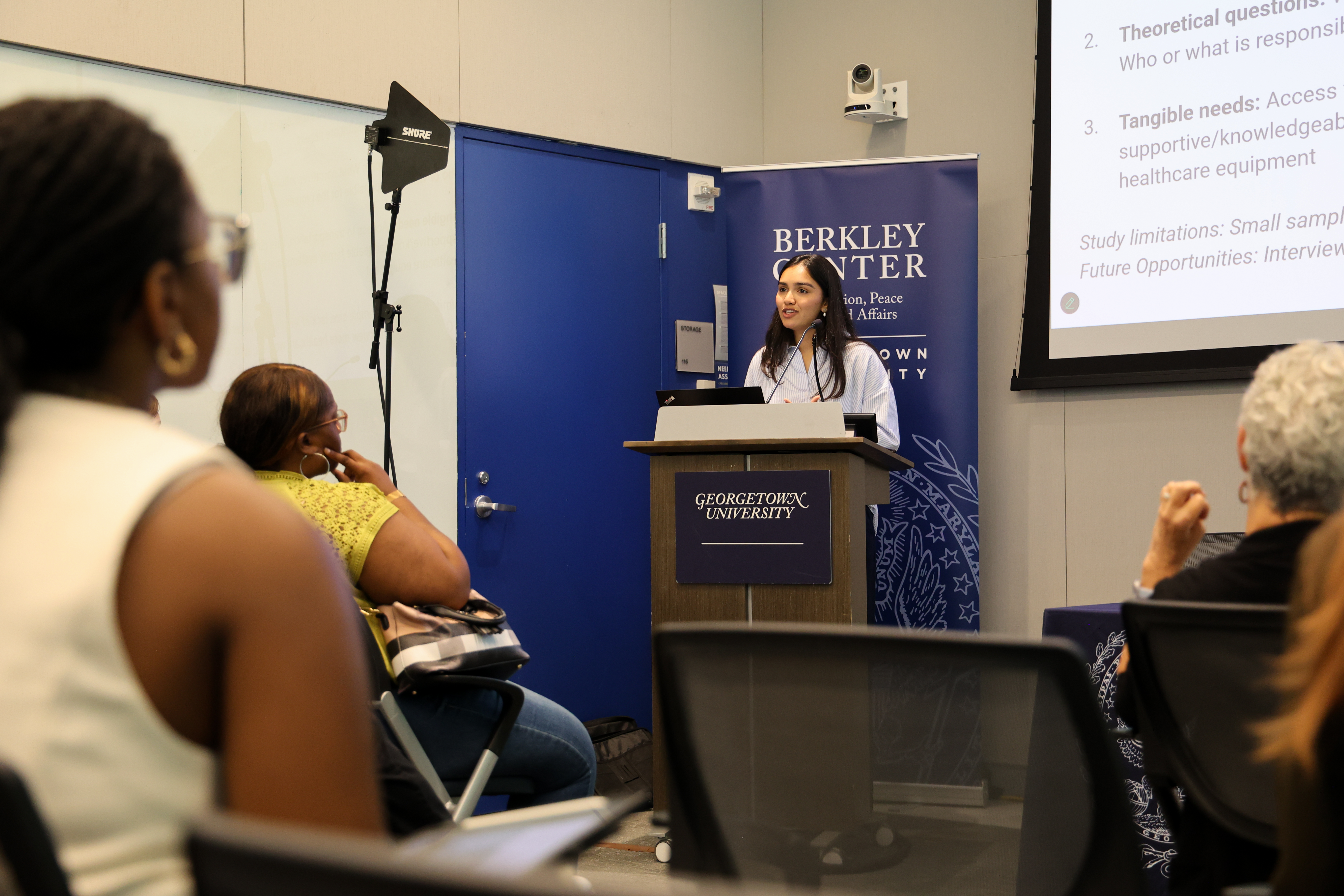 Saleem presented her research at the 2025 Global Social Justice Research Symposium.