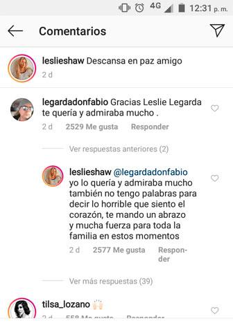 Padre de Legarda le envía mensaje a Leslie Shaw