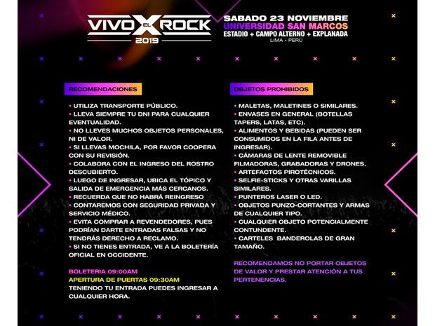 Vivo X El Rock 2019 Horario Completo Mapa De Ingreso Recomendaciones Estadio San Marcos Concierto 23 De Noviembre The Strokes Slipknot Armonia 10
