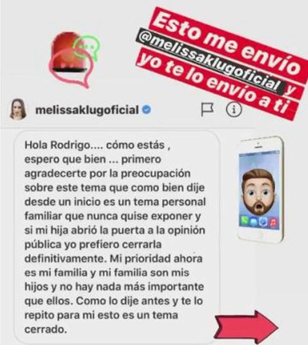 Melissa Klug comparte mensaje sobre su hija 