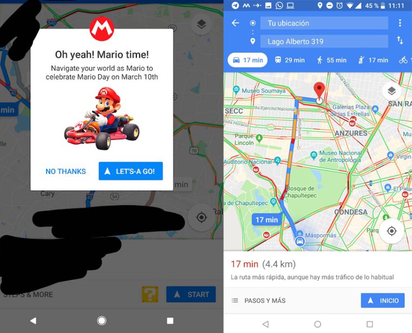 Google Maps se une a "Mario Kart" este es el truco para jugar en la