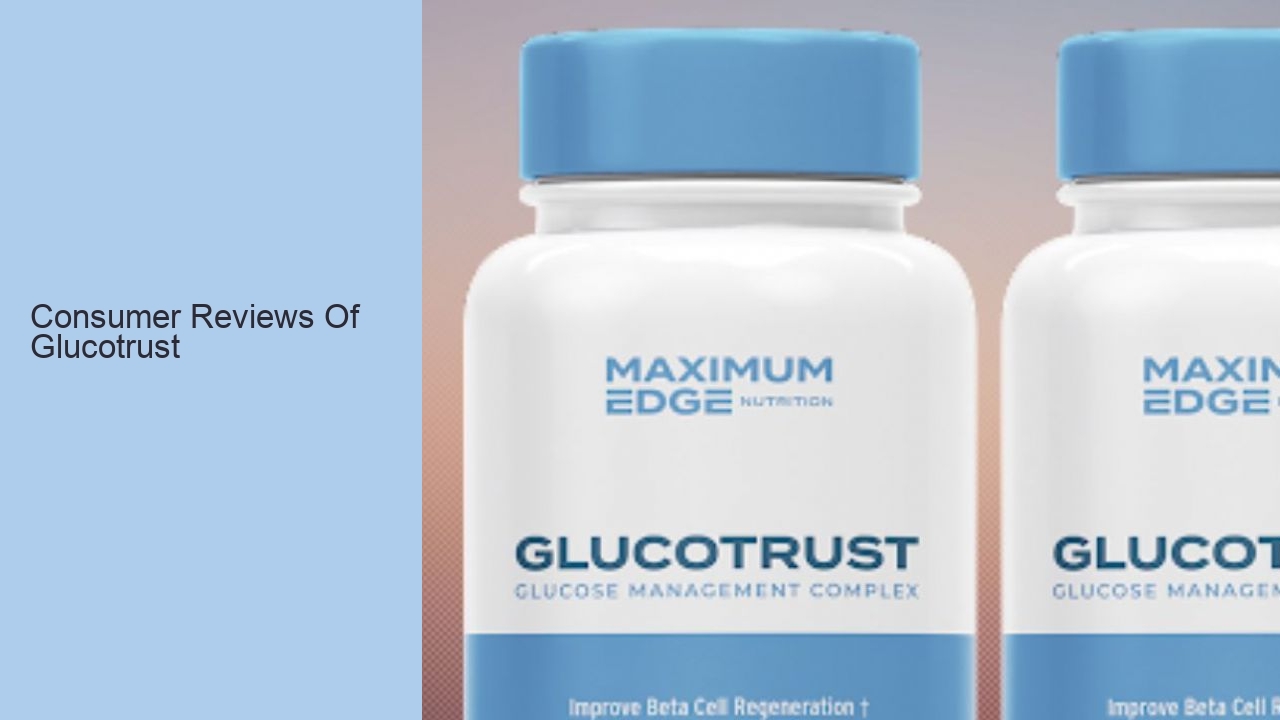 Consumer Reviews Of Glucotrust