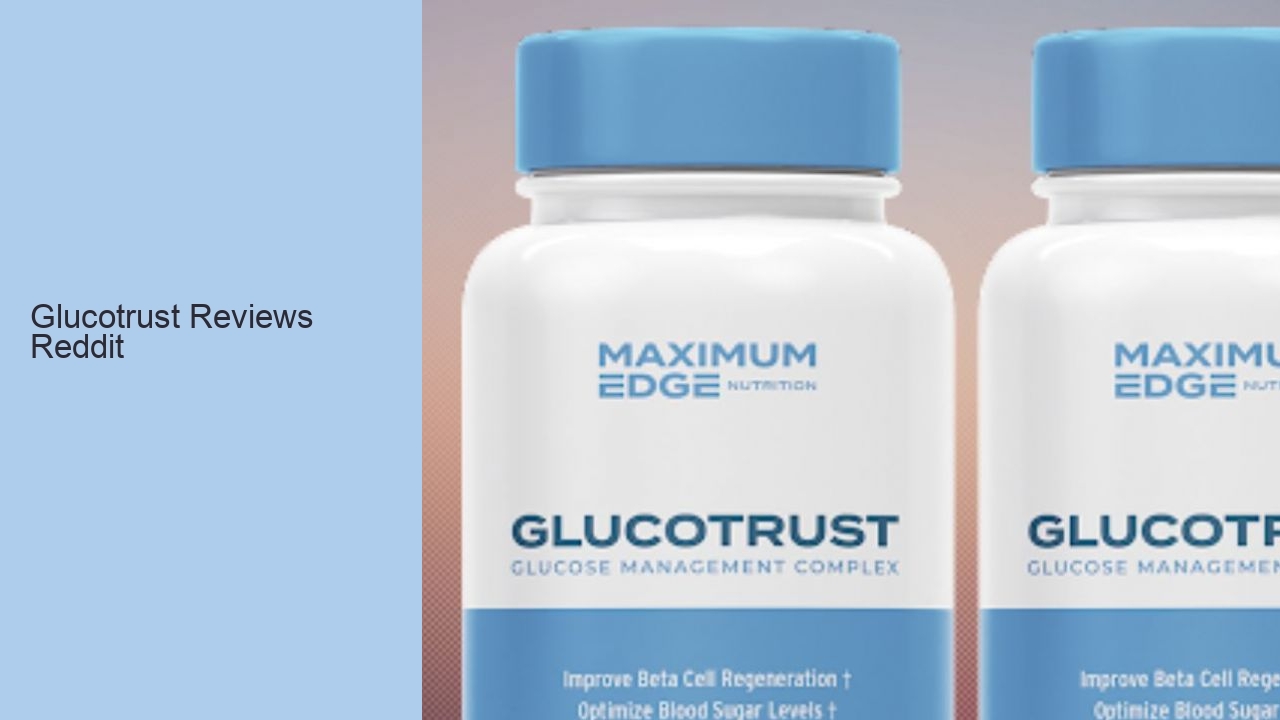 Glucotrust Reviews Reddit