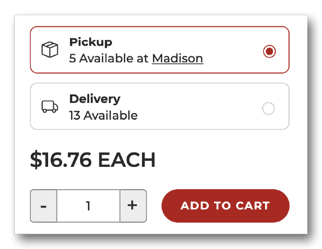 Product availability by store