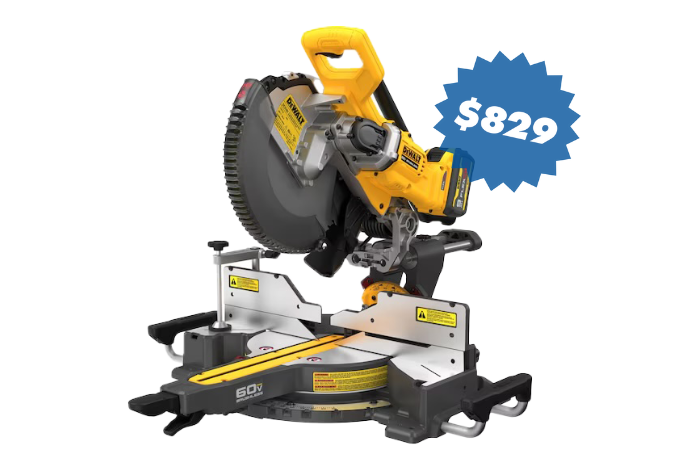 60V MAX* Brushless Cordless 12 in. Double-Bevel Sliding Miter Saw Kit – $829