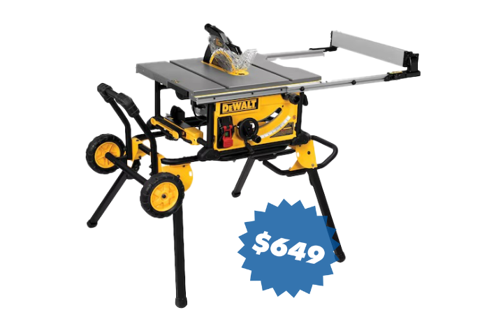 10 in. Jobsite Table Saw and Rolling Stand – $649