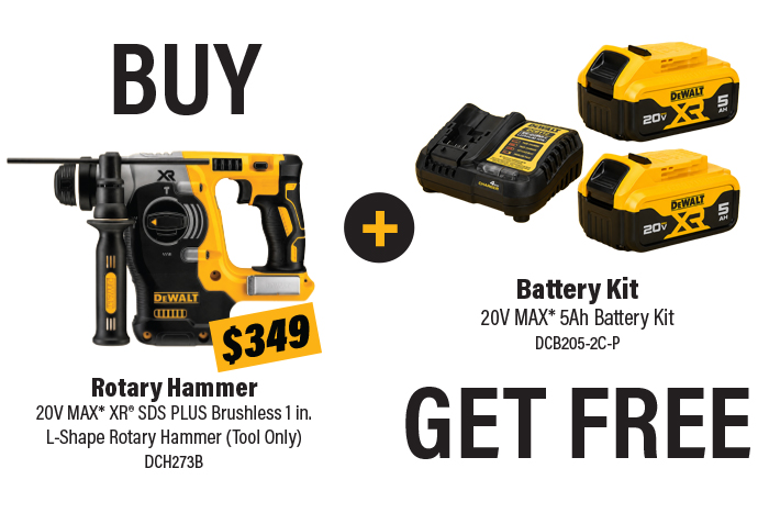 Buy This Rotary Hammer, Get a FREE Battery Kit!