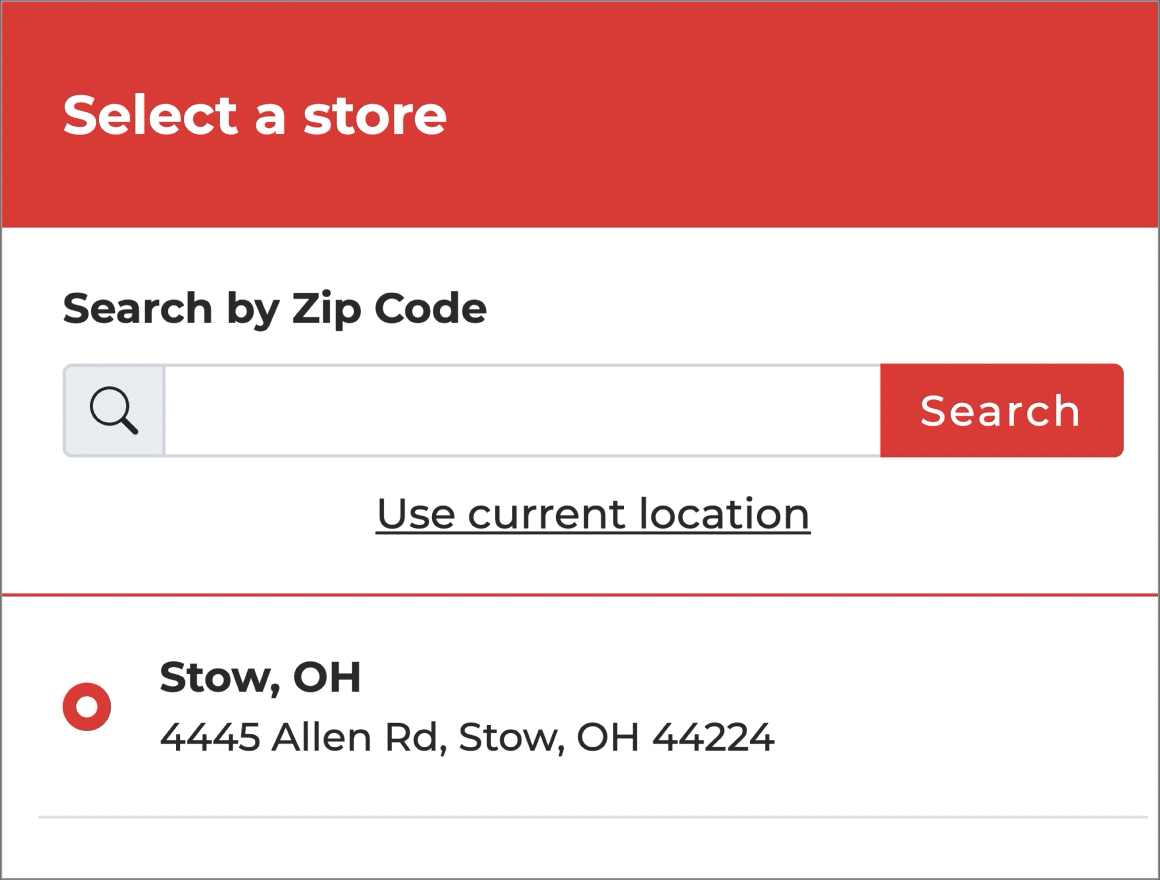 Select a store