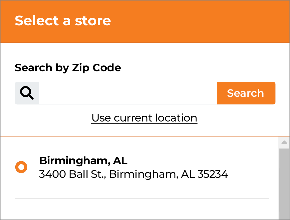 Select a store