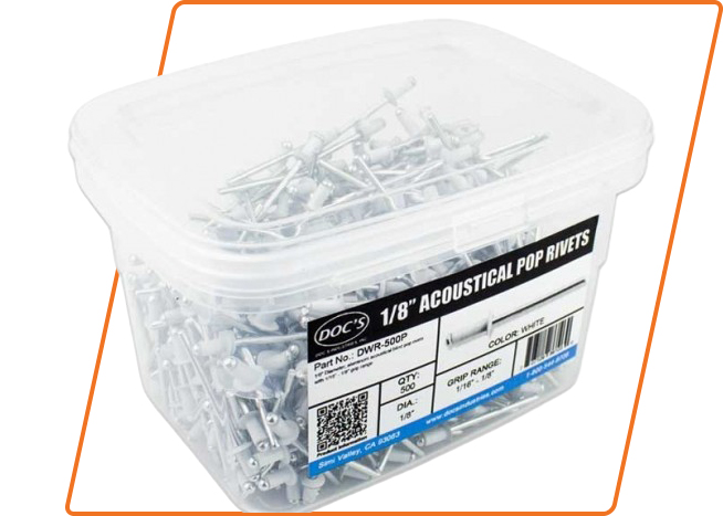 Doc's acoustical pop rivets