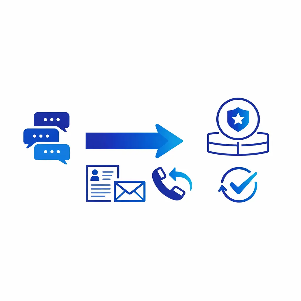A clean handoff flow moves a case from frontline to specialist with complete details and closed-loop follow-up.