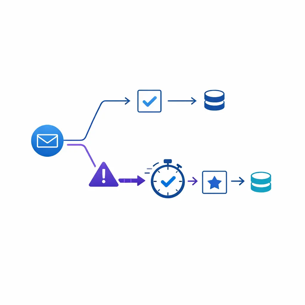 Urgent cases move through a clear branching path to the correct specialist queue with compliant timing.