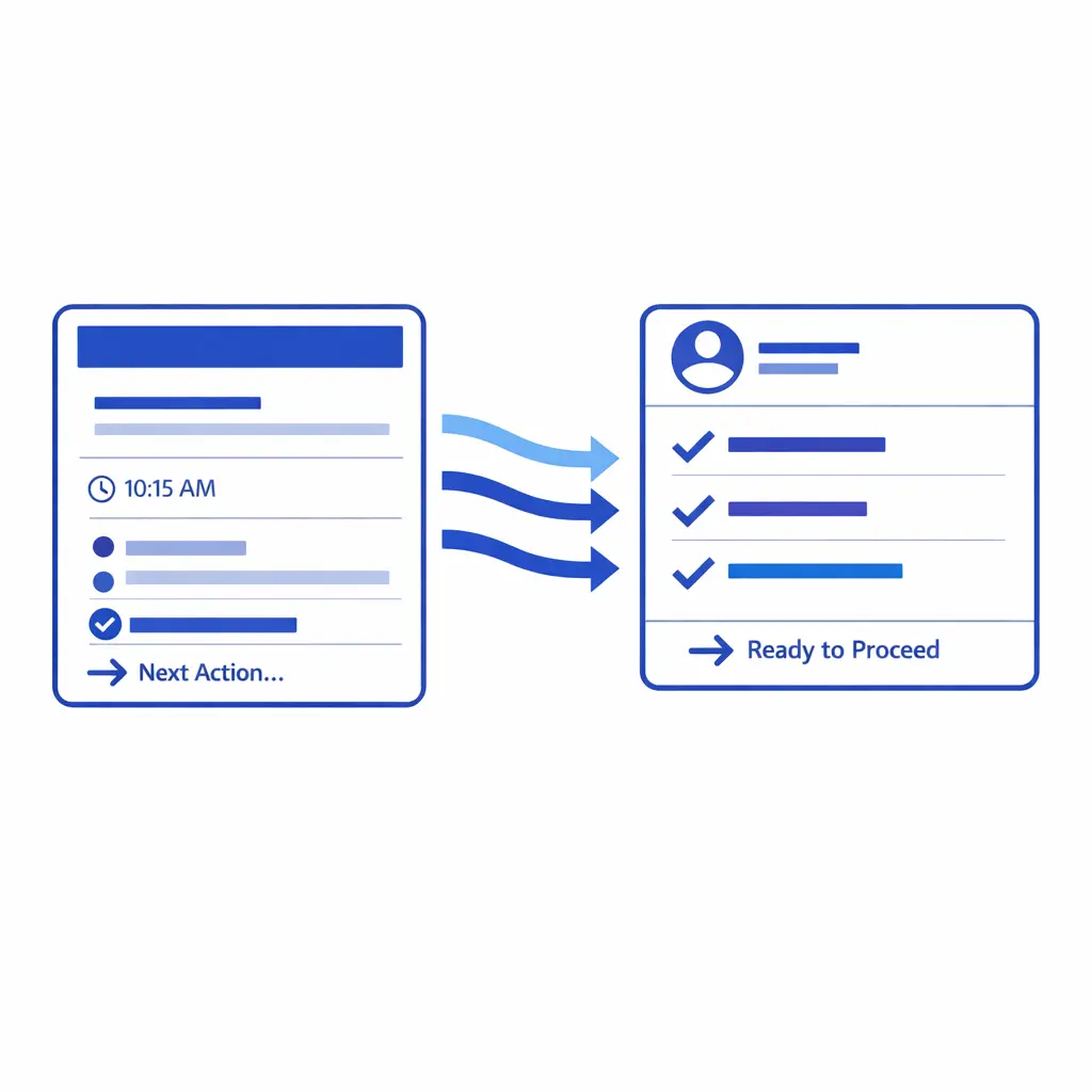 A clean notes panel feeds future agents with complete details, timeline, and next action.