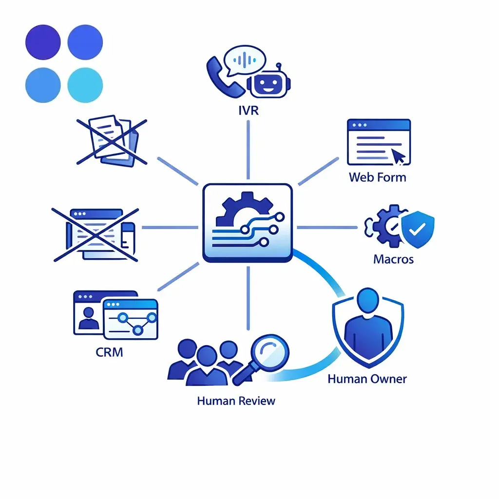 Automation, forms, integrations, and safe fallbacks connect smoothly to reduce duplicate work across systems.