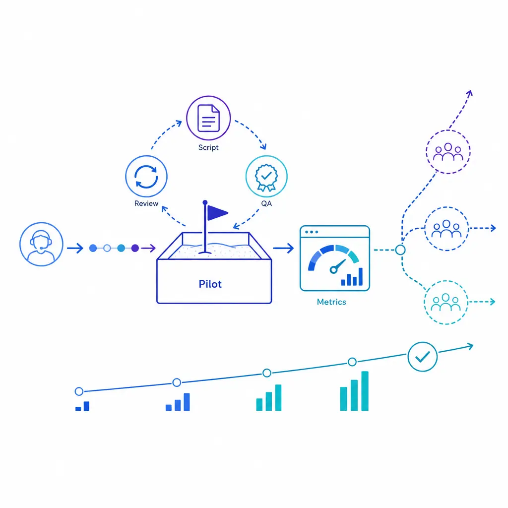 A contained workflow pilot is tested with clear success metrics before expanding scope.