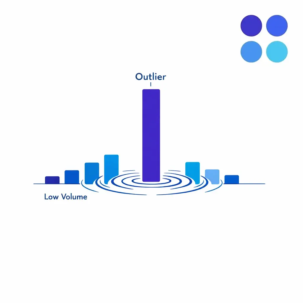 A tiny queue with a few calls shows how one outlier can distort staffing needs in low-volume intervals.