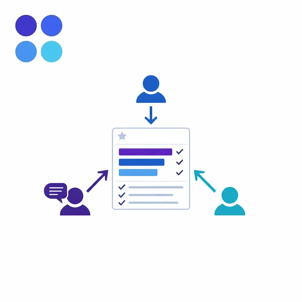 Multiple reviewers align around one scorecard to show consistent quality standards.
