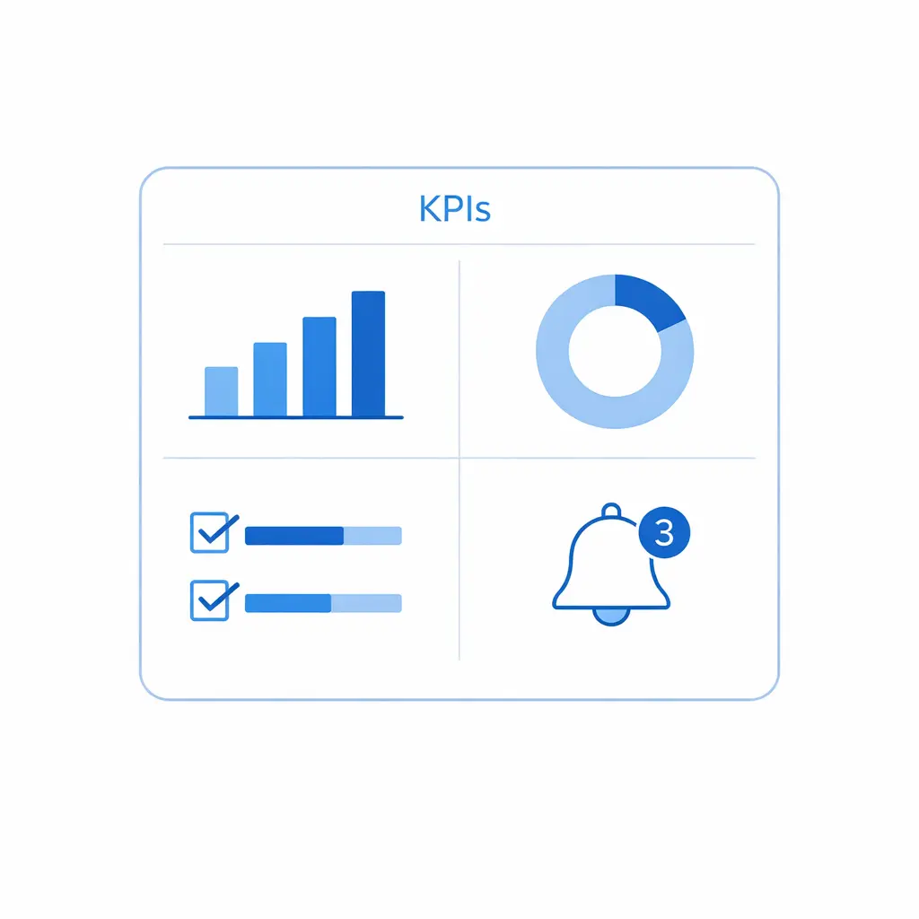 A dashboard shows completion rate, eligibility yield, data completeness, and escalations in clean charts.
