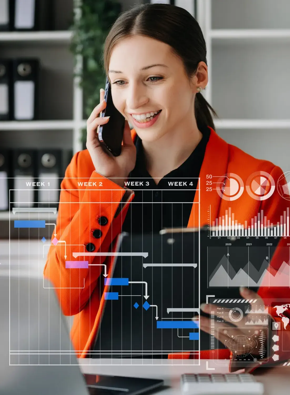 Legal professional using mobile scheduling software.