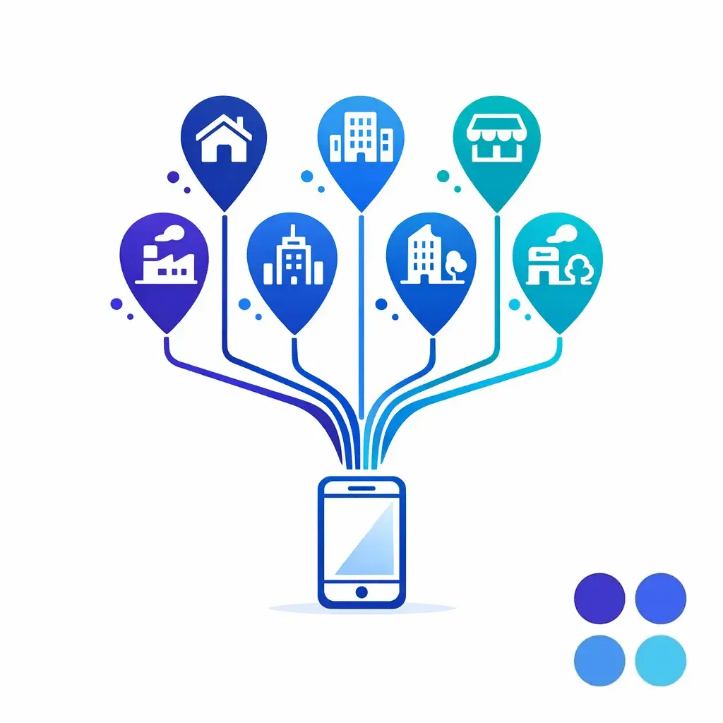 A simplified map grid shows multiple locations feeding into one consistent caller experience path.