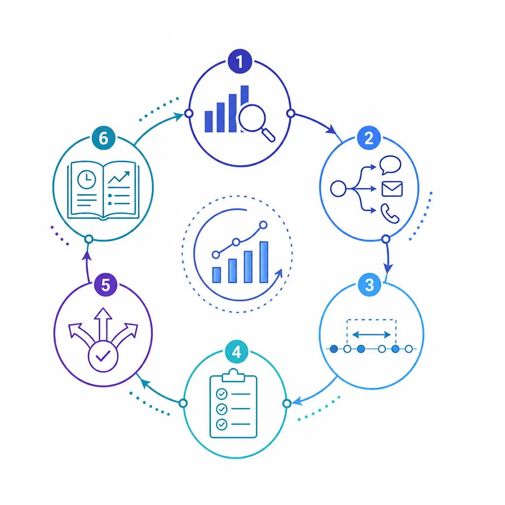 A concise action roadmap summarizes audit, channel separation, key gaps, and intraday playbook steps.