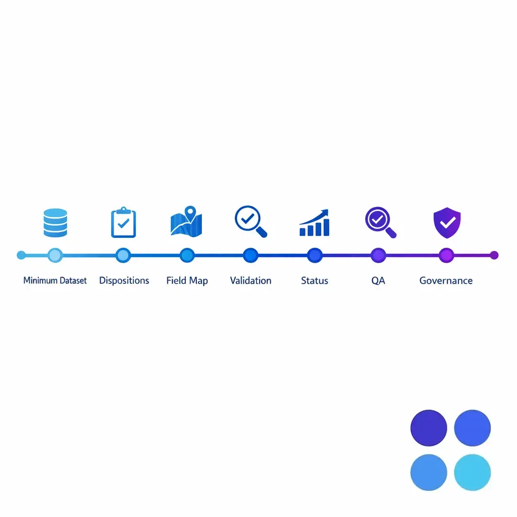 A milestone roadmap sequences the standardization rollout from definition to governance.