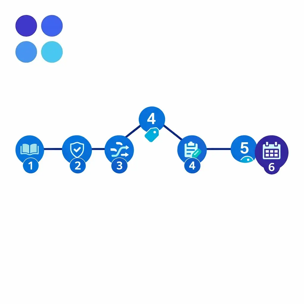 A six-step rollout path shows standards, validation, dedupe, dispositions, QA, and review cadence.