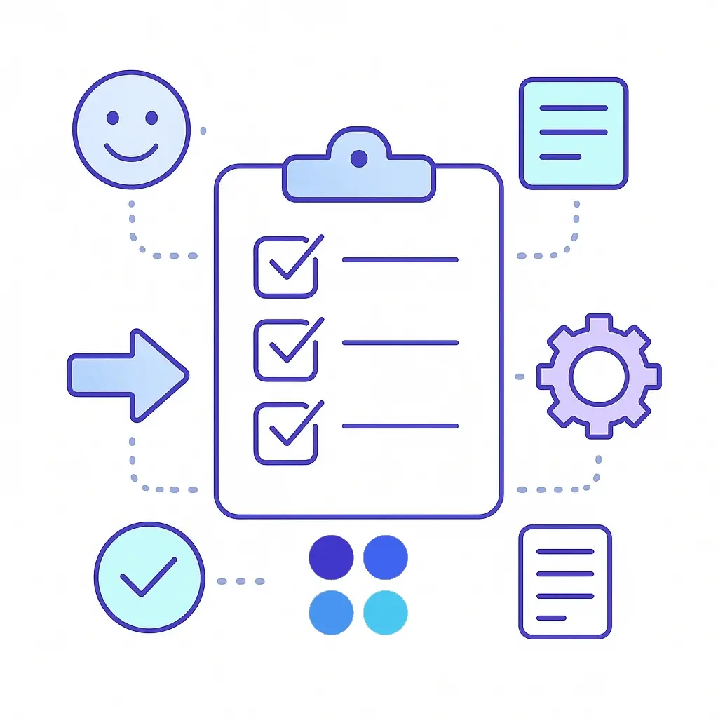 Illustration emphasizing call quality and consistency through professional greetings, accurate messages, and clear next steps.