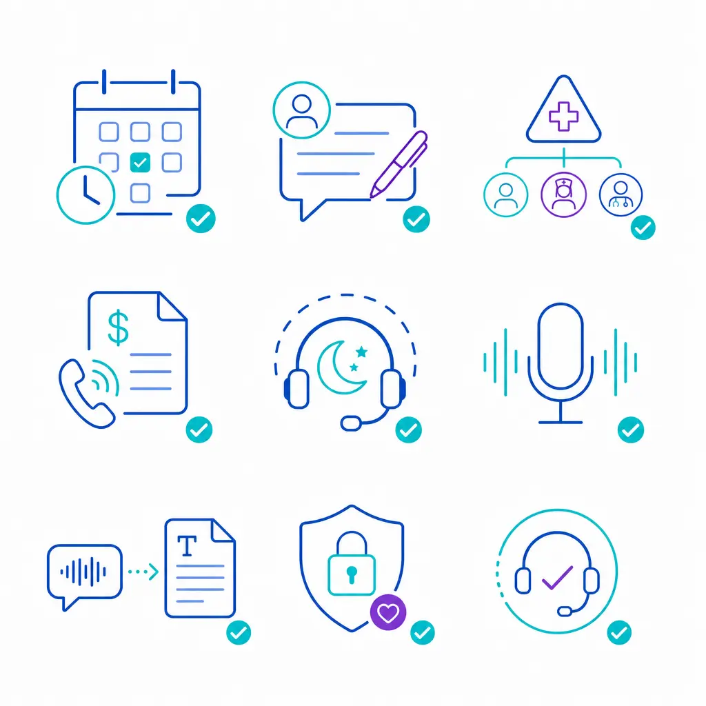 A grid of healthcare call tasks shows which common vendor services typically trigger BAA review.