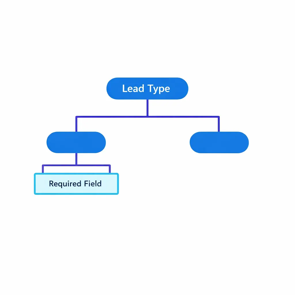 A simple decision tree shows how selecting a type triggers additional required fields.