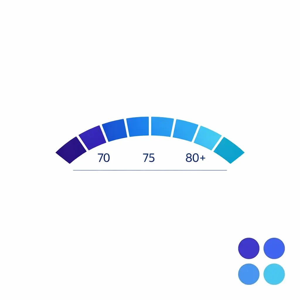 Gauge illustration shows workable FCR in the seventies and strong performance above eighty percent.