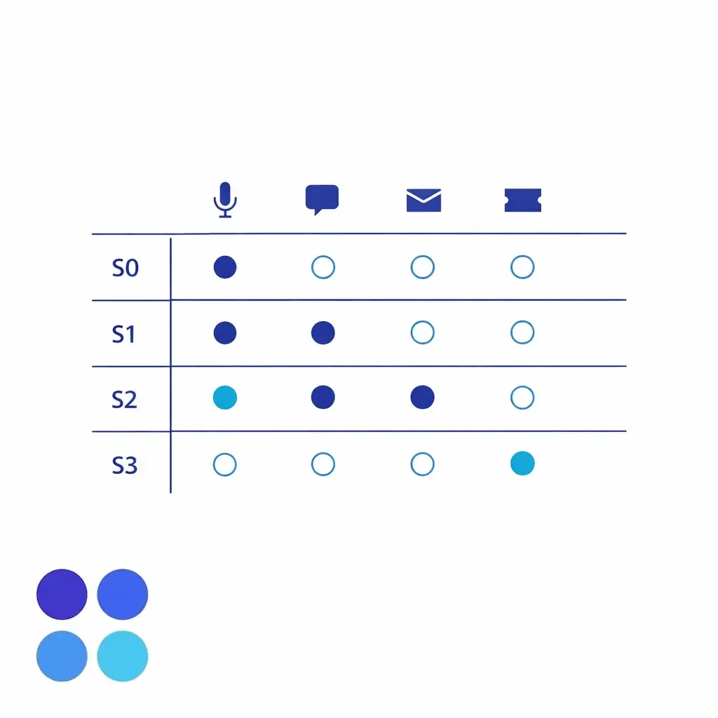A simple chart shows which channels are allowed for S0 through S3.