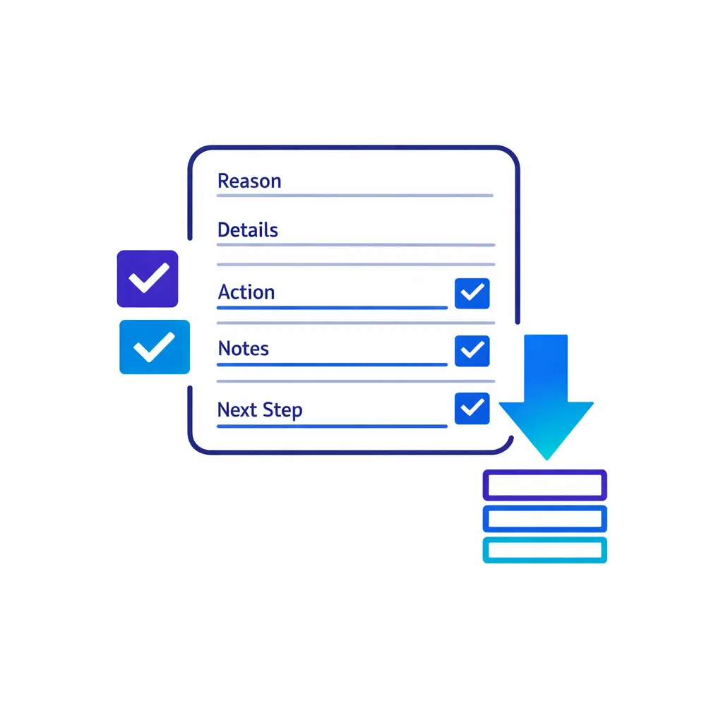 Structured CRM notes with checkmarks show complete records that support fast follow-up.