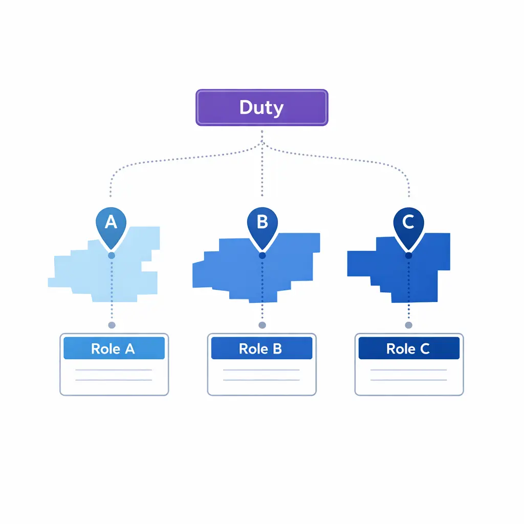 Calls route by region with a single global duty manager for cross-site incidents.