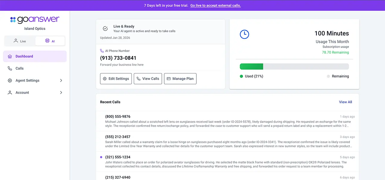 AI Dashboard Homepage