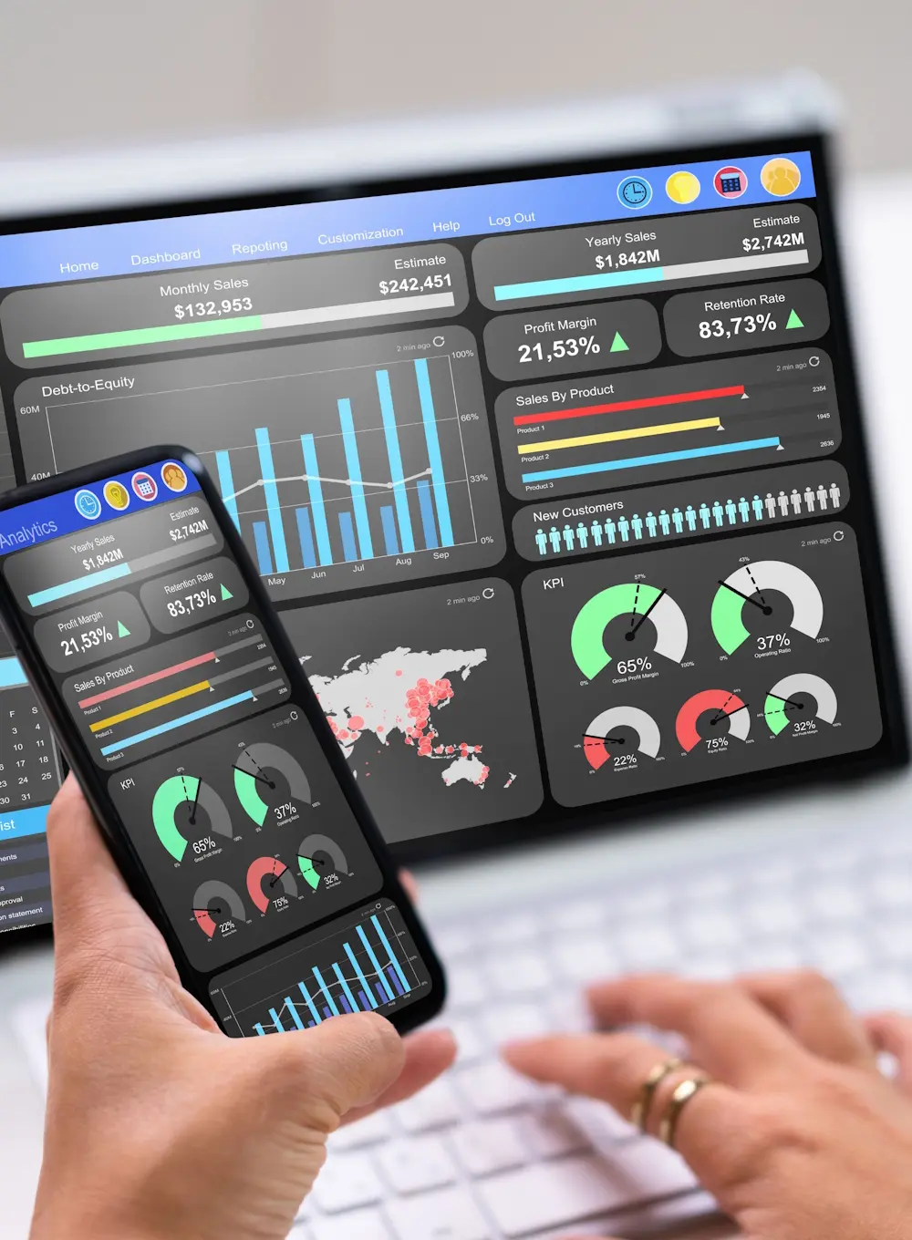 Customized dashboard displaying AI-driven predictive analytics data.