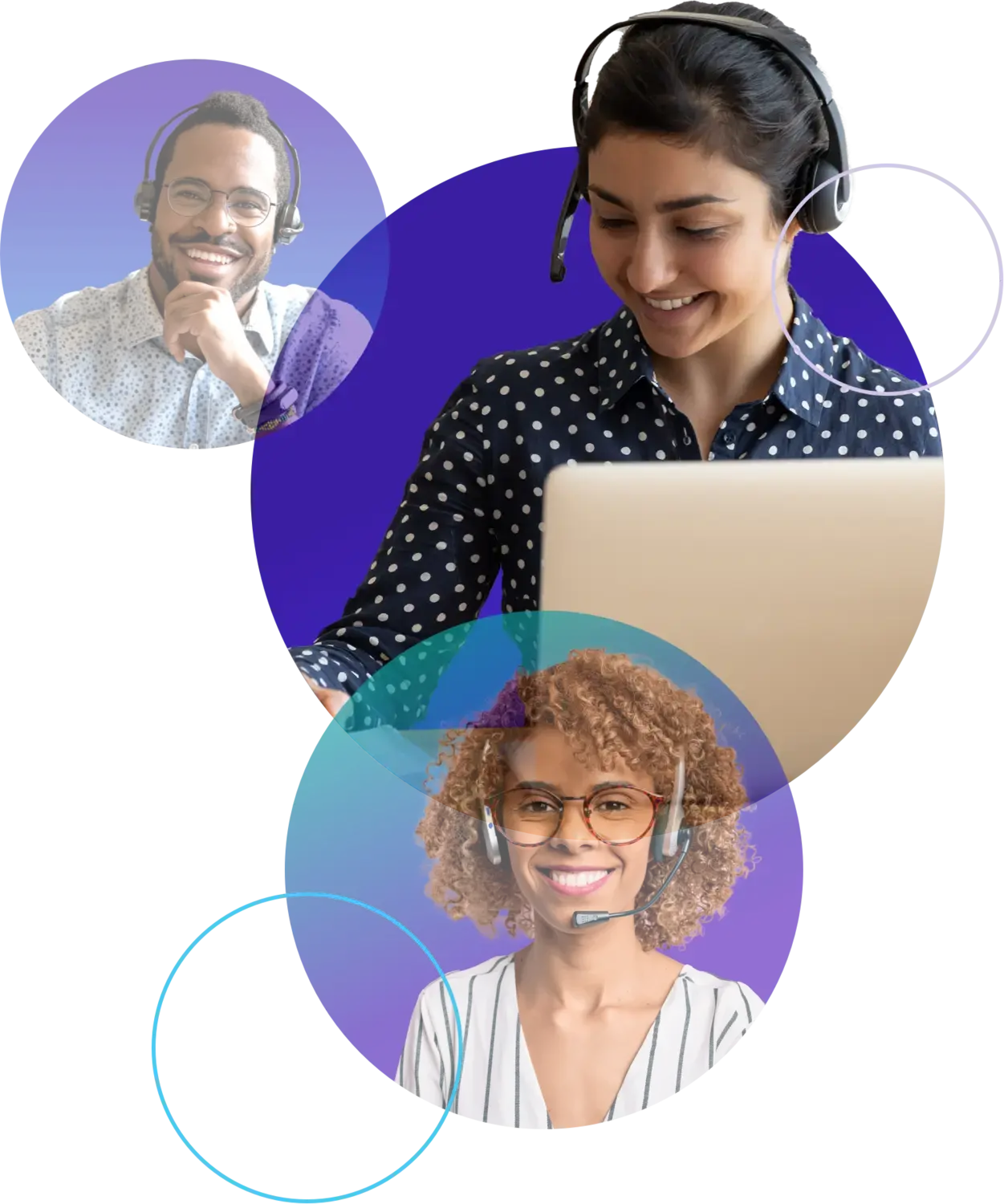 Collage of virtual receptionists