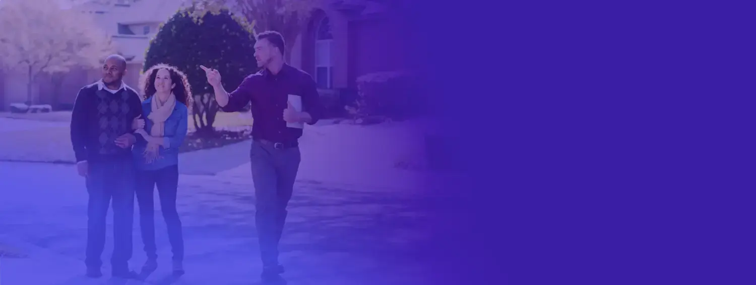 Real estate agent showing a house