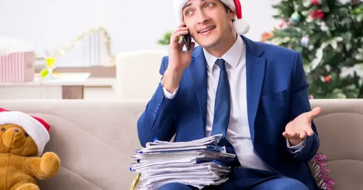 Small business owner overwhelmed by calls during the holidays