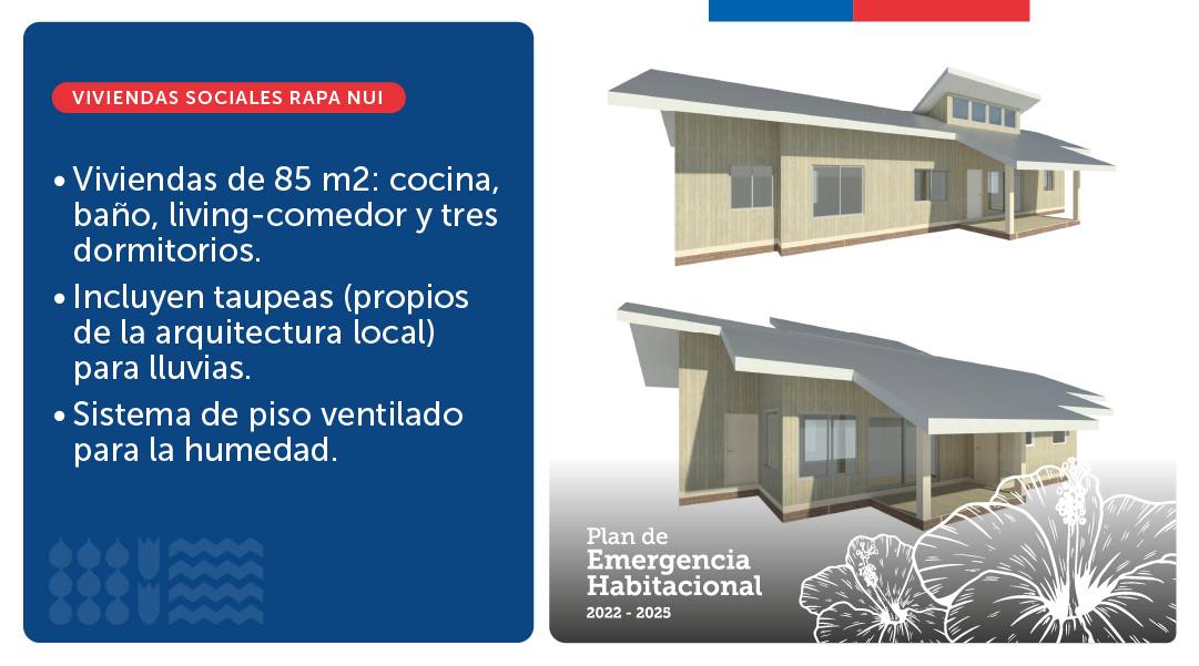 Características de viviendas sociales para Rapa Nui