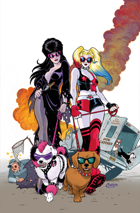 Harley Quinn x Elvira #2 (Cover J Amanda Conner Dogs Full Art Variant)