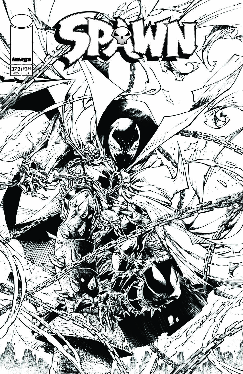 Spawn #372 (Cover B Brett Booth Black & White Variant)
