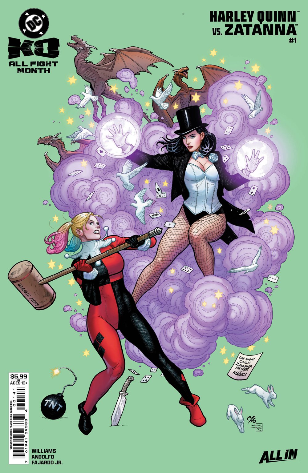 DC K.O. Harley Quinn Vs. Zatanna #1 (One Shot)(Cover B Frank Cho Card Stock Variant)