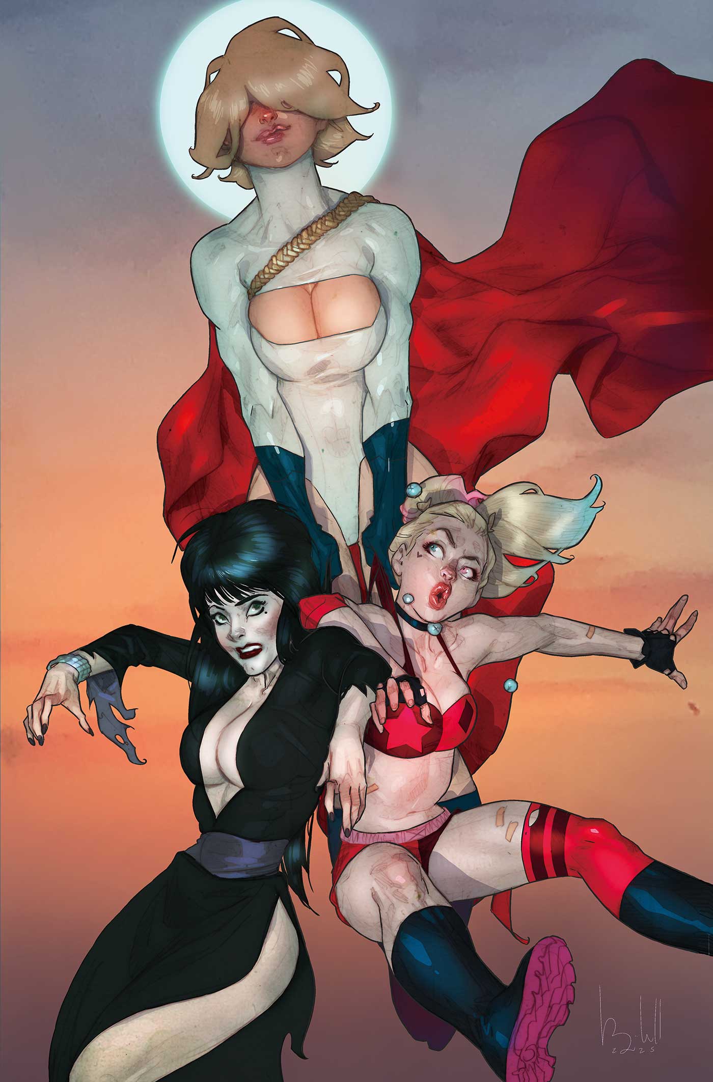 Harley Quinn x Elvira #3 (Cover H Ben Caldwell Full Art Variant)